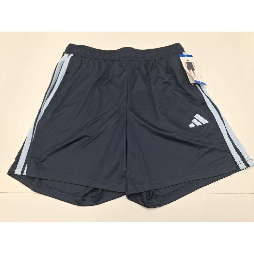 adidas Mens Active Shorts 7 Inseam Aurink Blue Large Zipper Pockets New